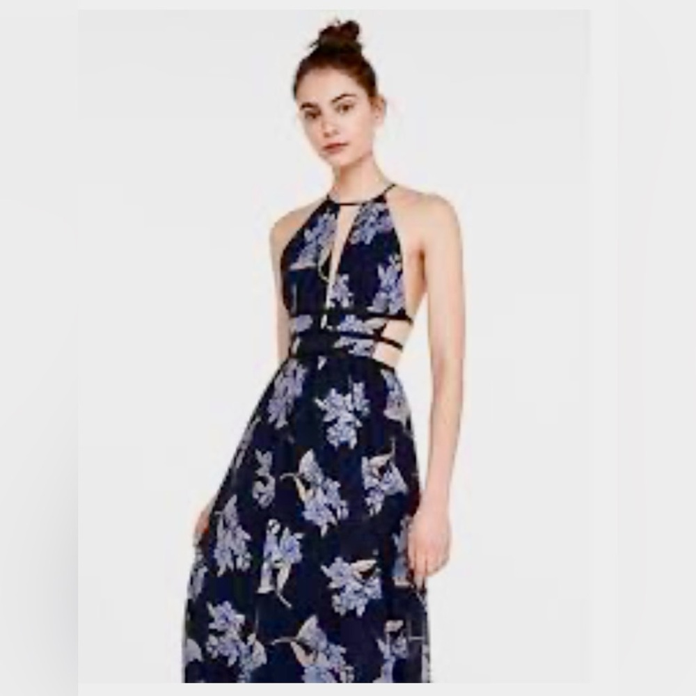 Floral Blue Maxi Dress size small